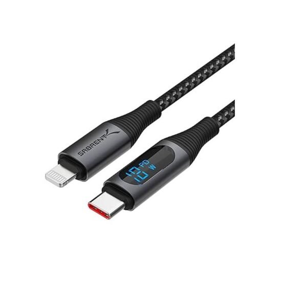 SABRENT USB-C to Lightning Cable with Smart Display